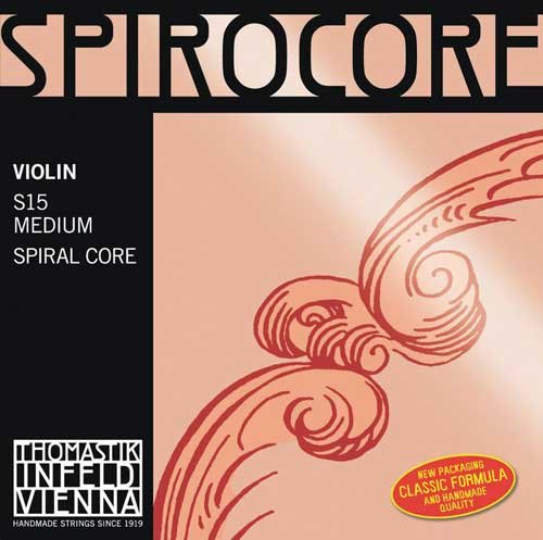 Thomastik Infeld Spirocore 4/4 Violin String Set - Medium Gauge with Ball End E